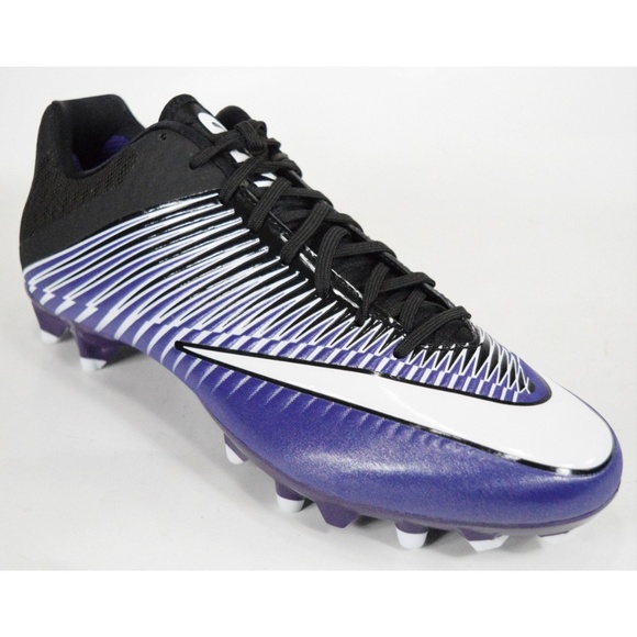 black and purple football cleats